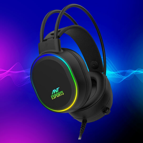 Gaming Headphone Ant Esports H1000 Pro Wired Over Ear Headphones With Mic (Black)