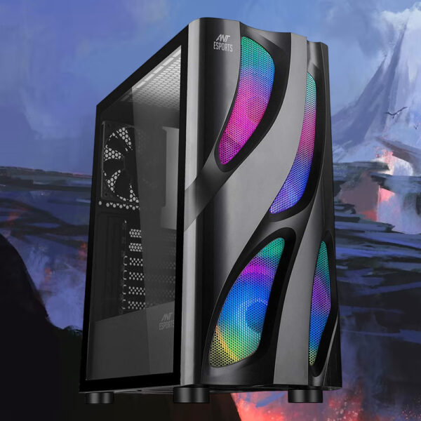 Computer Peripheral Ant Esports ICE-320TG Mid Tower Computer Gaming Cabinet