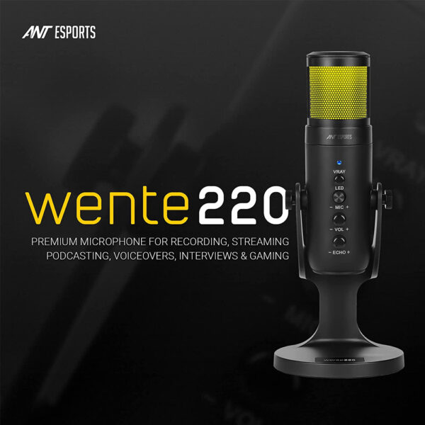 Microphone Ant Esports WENTE 220 USB Unidirectional Microphone - Black