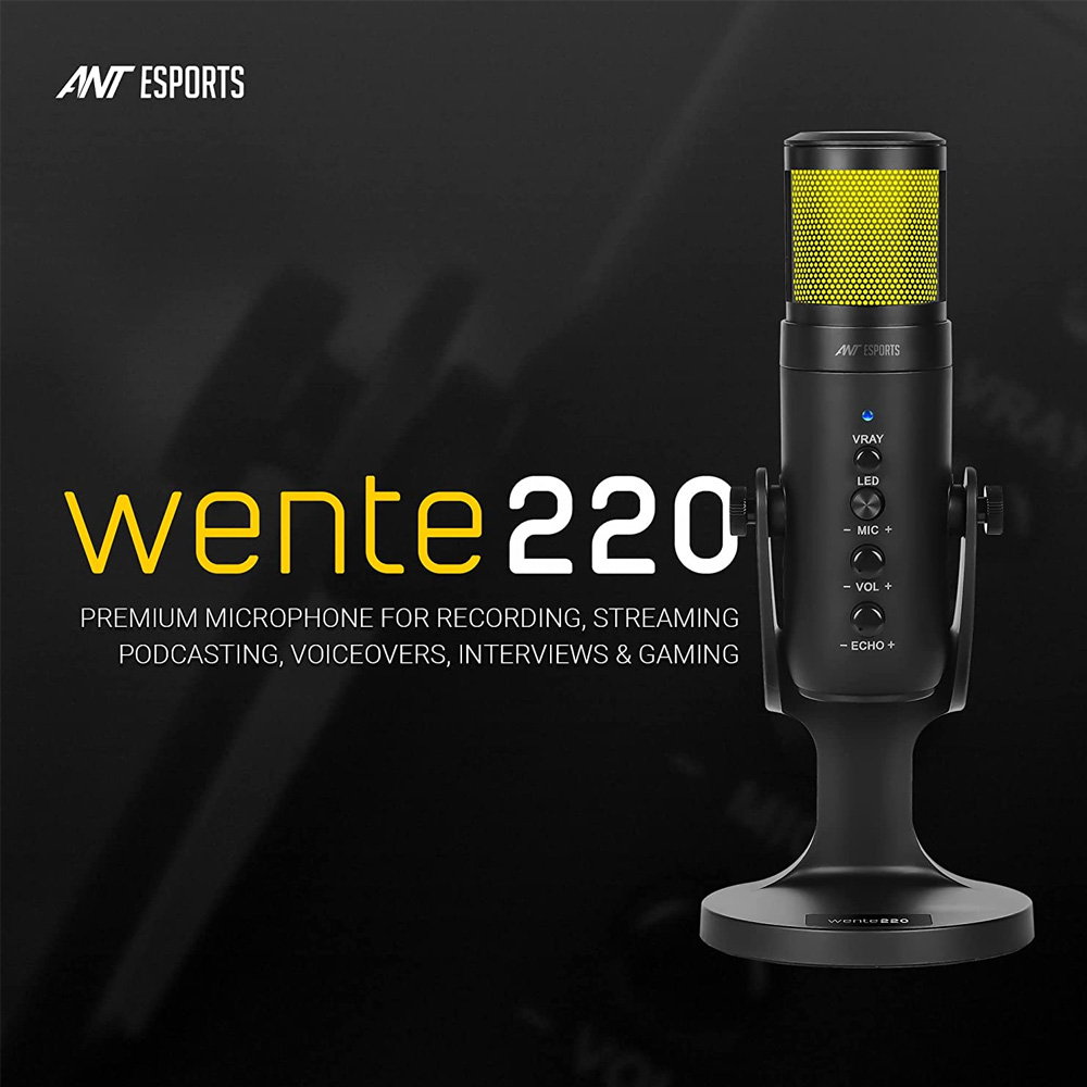 Ant Esports WENTE 220 USB Unidirectional Microphone - Black